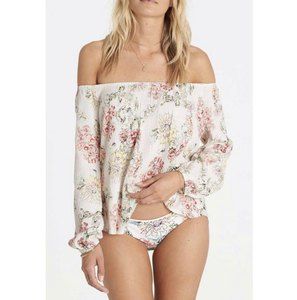 BILLABONG Mi Amore Floral Off The Shoulder Long Sleeve Top